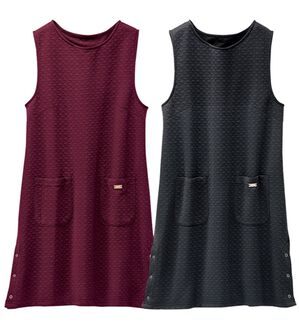 BELLUNA（ベルーナ）の「【２枚組】千鳥柄キルトジャカードジャンパースカート（ジャンパースカート）」｜2枚組