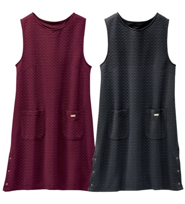 BELLUNA（ベルーナ）の「【２枚組】千鳥柄キルトジャカードジャンパースカート（ジャンパースカート）」｜2枚組