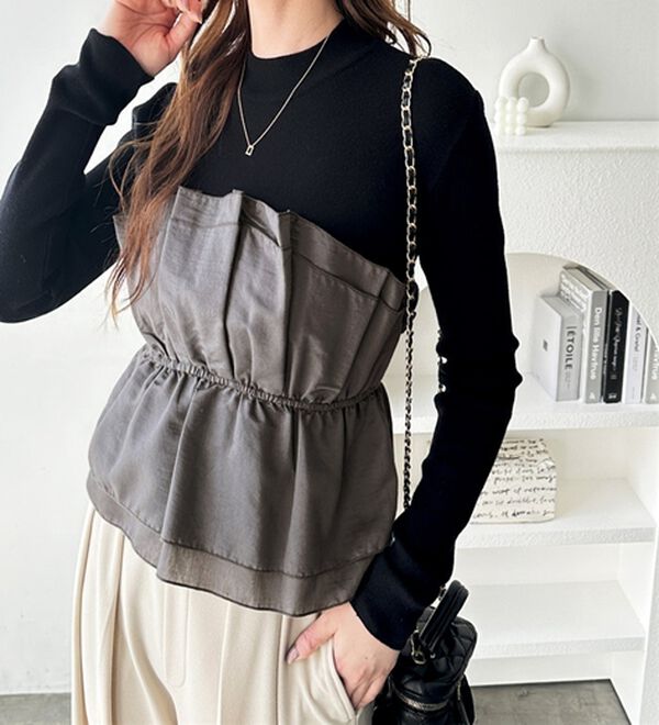 GeeRA（ジーラ）の「ビスチェドッキングニット（ニット・セーター）」｜詳細画像