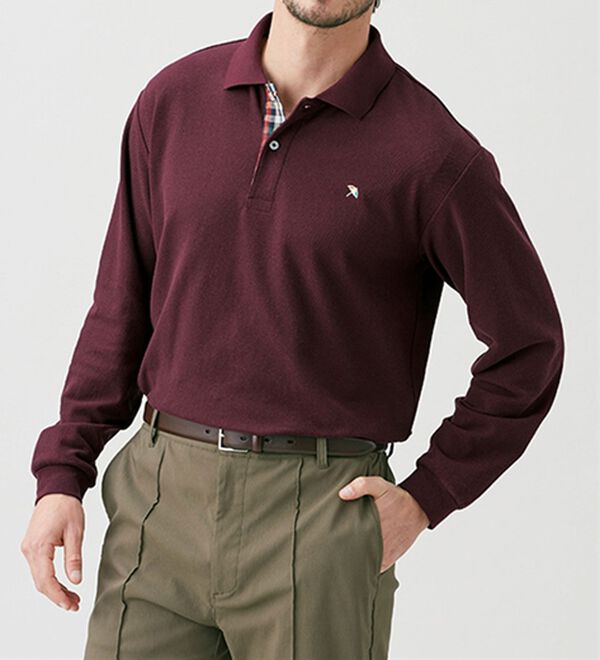 「＜アーノルド　パーマー＞ワンポイント刺しゅう鹿の子ポロシャツ（長袖・半袖）（メンズポロシャツ）」｜詳細画像