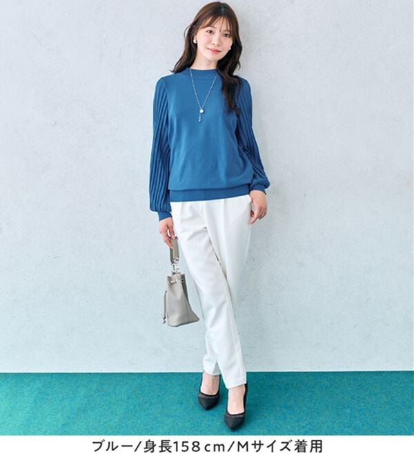 alotta（アロッタ）の「【毛玉になりにくい】大人上品袖プリーツニット（ニット・セーター）」｜詳細画像