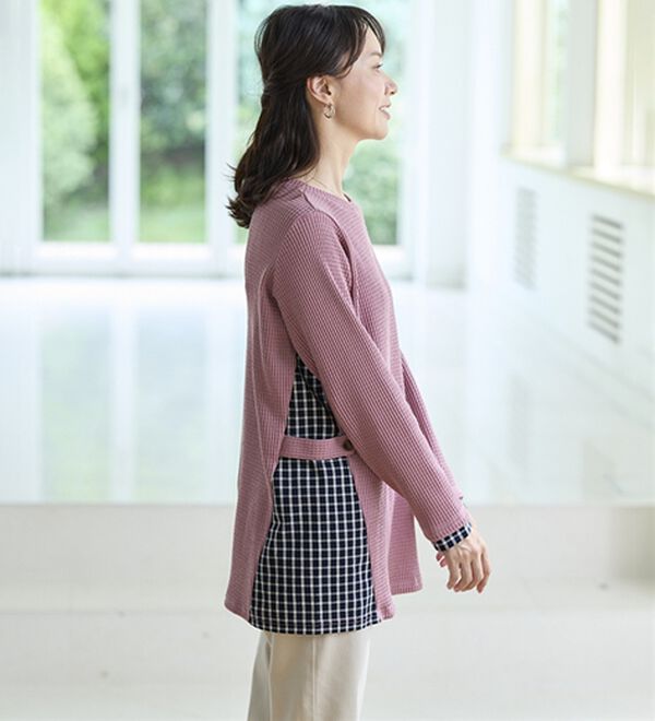 BELLUNA（ベルーナ）の「異素材重ね着風チュニック（チュニック）」｜詳細画像