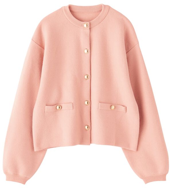 RANAN（ラナン）の「【4つの機能付き】洗える！ゴールド調ボタンニットカーディガン（ニットカーディガン）」｜詳細画像