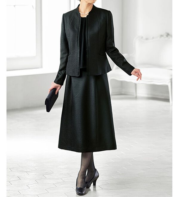 北陸幾何柄ジャカード素材ワンピースアンサンブル - ベルーナ【公式】 