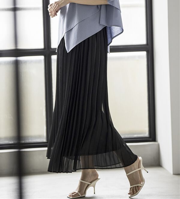 RANAN（ラナン）の「プリーツロングスカート（ロングスカート）」｜ブラック