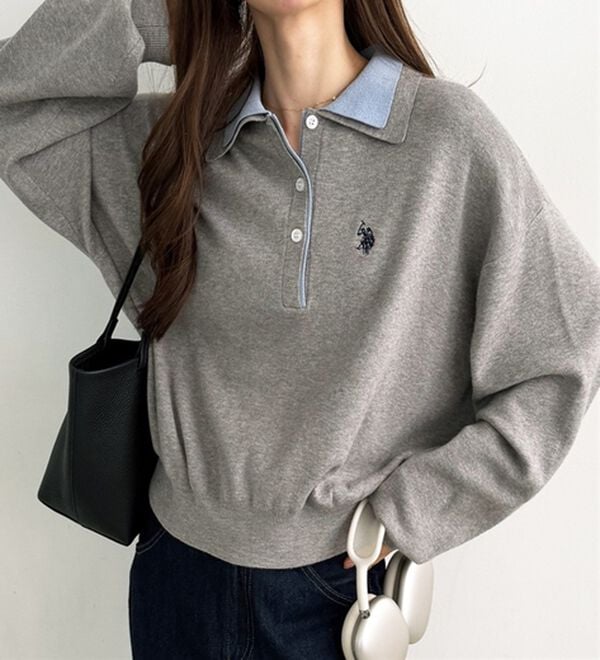 GeeRA（ジーラ）の「【U.S. POLO ASSN.】バイカラーポロ衿ニット（ニット・セーター）」｜詳細画像