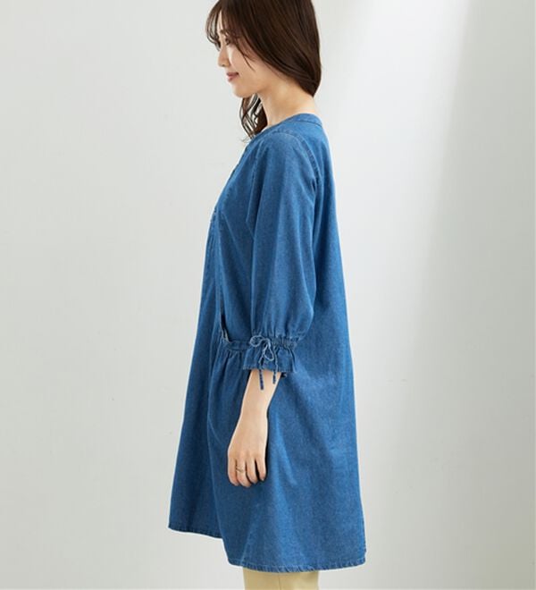 BELLUNA（ベルーナ）の「胸元レースアップデニムワンピース（その他ワンピース）」｜詳細画像