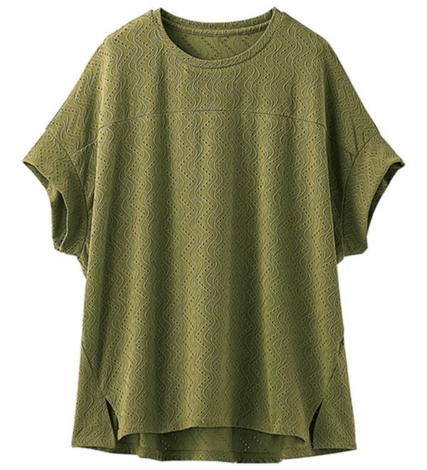 BELLUNA（ベルーナ）の「ストレッチレース切替デザインプルオーバー（カットソー）」｜詳細画像