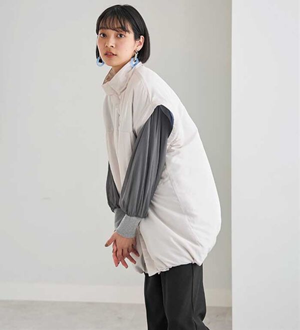 BELLUNA（ベルーナ）の「ベストにもなる！はっ水ヤク混中わたビッグコート（ハーフコート）」｜詳細画像