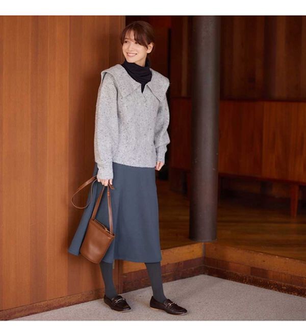 Viola e Viola（ヴィオラ エ ヴィオラ）の「【選べる衿】あったか裏起毛トップス＜ハイネック・クルーネック＞（カットソー）」｜詳細画像