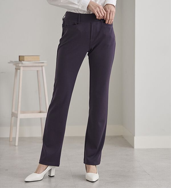 BELLUNA（ベルーナ）の「【裏起毛有無】ジャストフィットらくらくパンツ（フルレングスパンツ）」｜ディープパープル