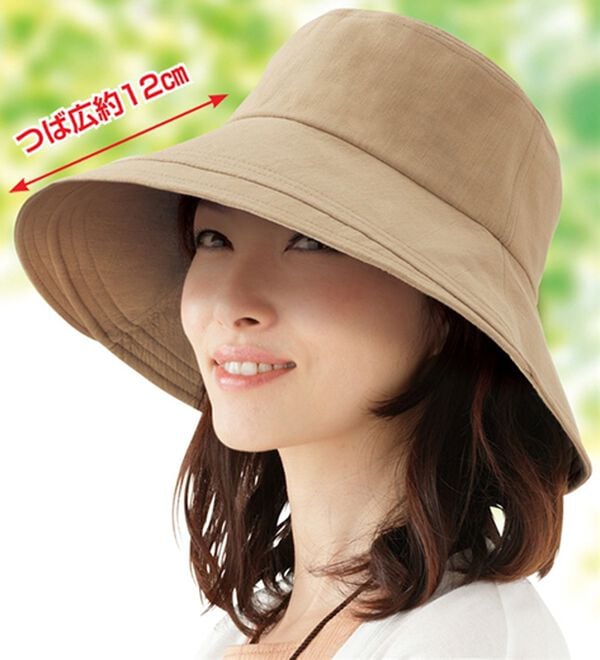「綿１００％のＵＶつば広帽子（帽子）」｜詳細画像