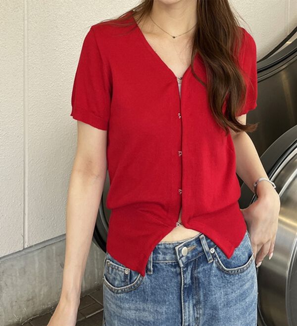 GeeRA（ジーラ）の「ホックデザインサマーカーディガン（ニットカーディガン）」｜詳細画像