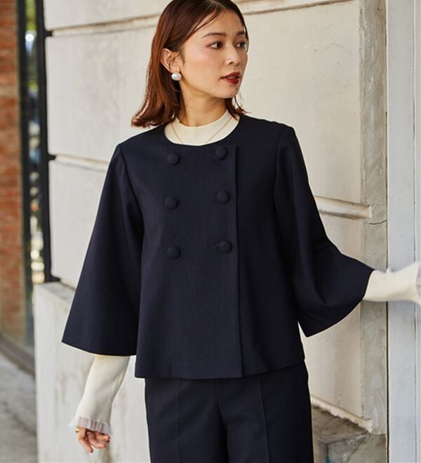 RANAN（ラナン）の「＜２点セット＞フレアージャケットワイドパンツセット（パンツスーツ）」｜詳細画像