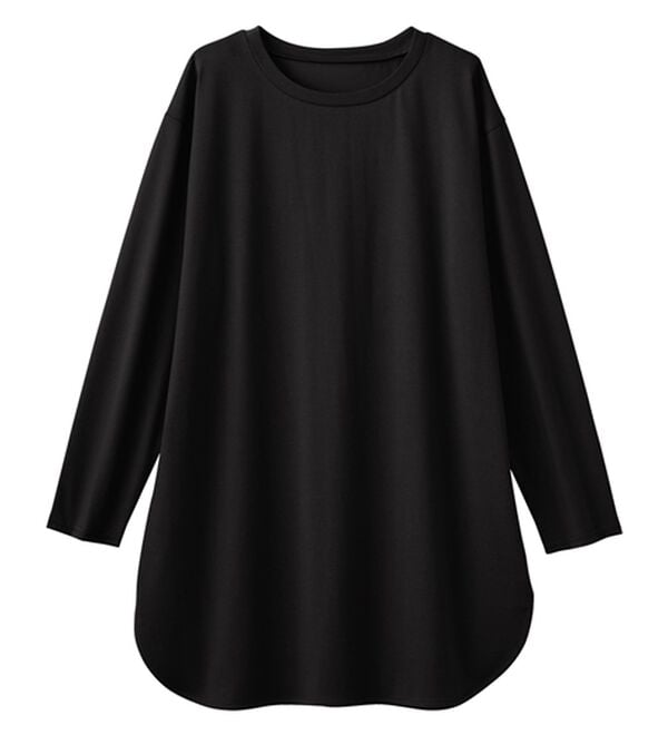 Viola e Viola（ヴィオラ エ ヴィオラ）の「ひんやり＆さらり綿混チュニックＴシャツ（チュニック）」｜ブラック／長袖