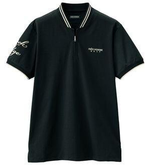 「＜イネドオム　ゴルフ＞ライン使いハーフジップ（メンズカットソー）」｜ブラック