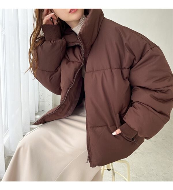 スタンドカラーフェイクダウンジャケット - ベルーナ【公式】