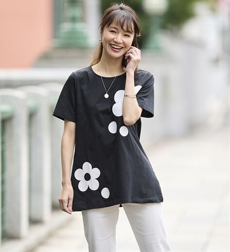 yori ヨリyori スカラップカラーロンTee ホワイト スカラップカラー