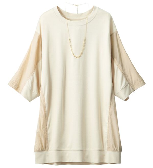 ルフラン（ルフラン）の「【３色組】さらりと着られる異素材切替プルオーバー（カットソー）」｜詳細画像