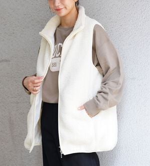 A HAPPY MARILYN（アハッピーマリリン）の「【Ｌ～８Ｌ】大きいサイズの企画者が作りました！ほんのりＡラインでお腹周りゆったりボアベスト（ベスト）」｜オフ