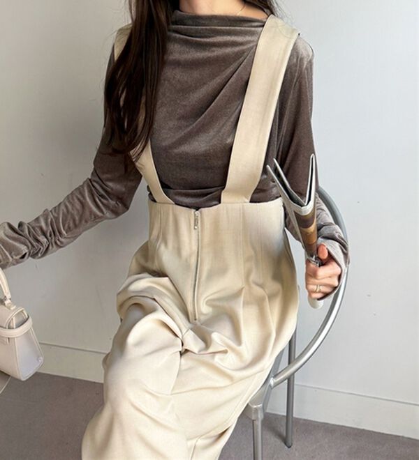 GeeRA（ジーラ）の「フロントジップハイウエストサロペット（オールインワン）」｜詳細画像