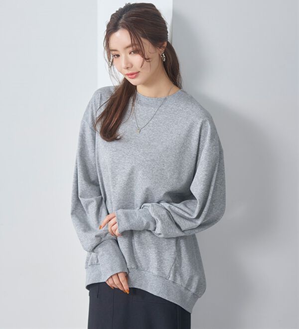 BELLUNA（ベルーナ）の「長めのリブが差をつける！全隠しトレーナー（カットソー）」｜詳細画像