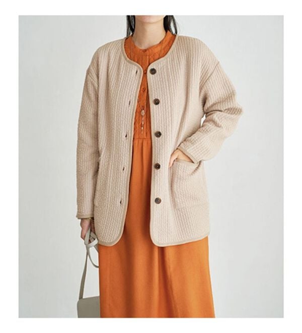 BELLUNA（ベルーナ）の「ふくれジャカードパイピング使いブルゾン（ブルゾン）」｜詳細画像