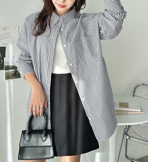 GeeRA（ジーラ）の「アソート柄オーバーサイズシャツ（シャツ）」｜ブラック