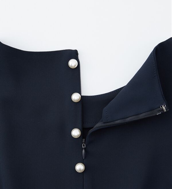 RANAN（ラナン）の「【２点セット】洗える！バックパール調ペプラムチュニックセットアップ（パンツスーツ）」｜詳細画像