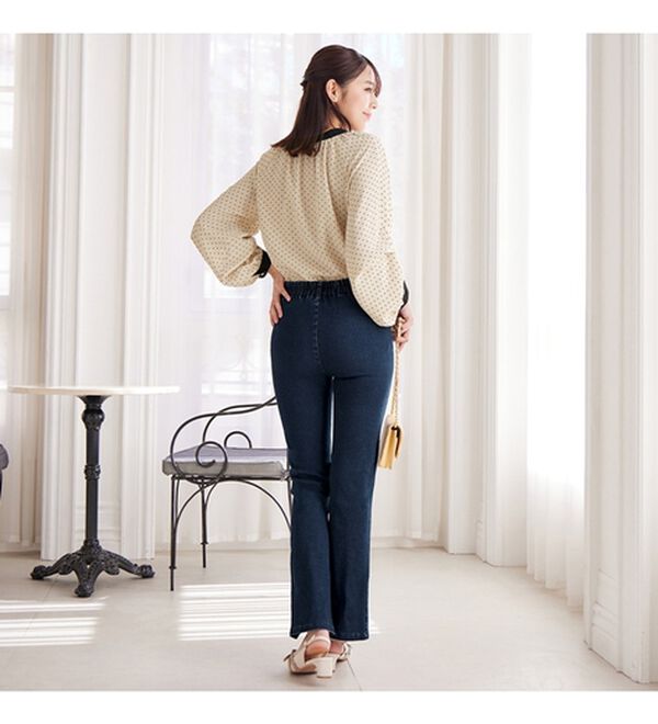 alotta（アロッタ）の「フロントスリットパール調ストレッチパンツ（フルレングスパンツ）」｜詳細画像