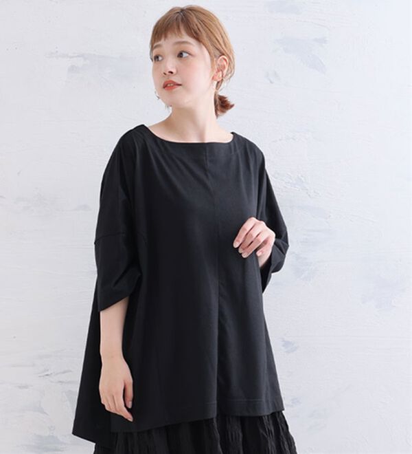 A HAPPY MARILYN（アハッピーマリリン）の「【視覚効果で細魅せシリーズ】ゆったりシルエット プルオーバー（カットソー）」｜詳細画像