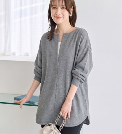Viola e Viola（ヴィオラ エ ヴィオラ）の「軽い！お家で洗える！ハーフジップニットチュニック（チュニック）」