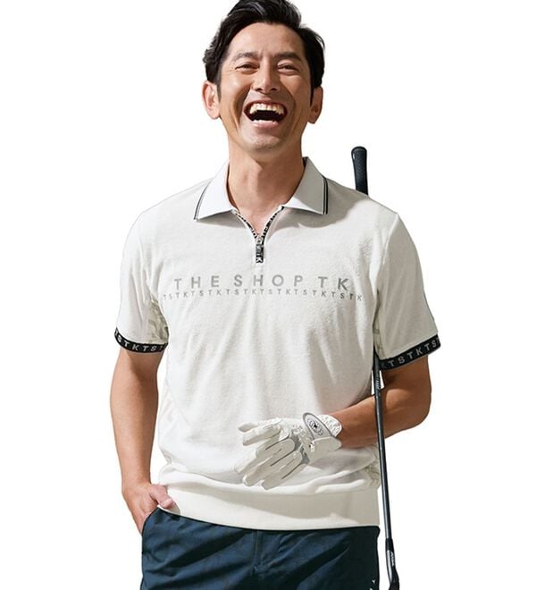 「＜ザ　ショップ　ティーケー＞やわらかパイルハーフジップ（メンズポロシャツ）」｜詳細画像