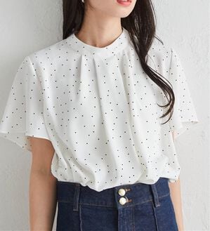 RANAN（ラナン）の「【新色追加】機能付タックデザインブラウス（ブラウス）」｜ホワイトドット