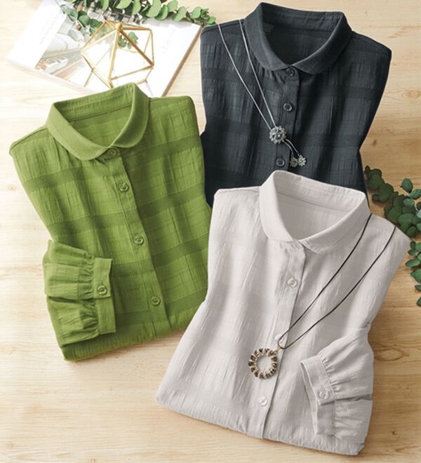 ルフラン（ルフラン）の「ドビー織ミニ衿ブラウス（ブラウス）」｜詳細画像