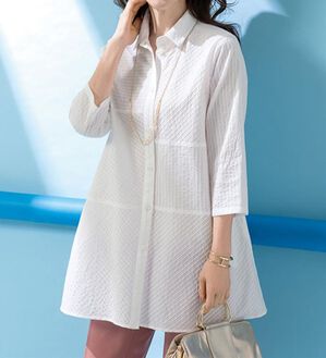 ルフラン（ルフラン）の「ピンタック素材切替シャツ（シャツ）」｜詳細画像