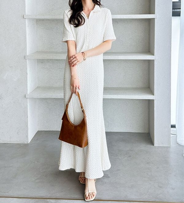 GeeRA（ジーラ）の「全骨格細見え！表面感素材マーメイドワンピース（その他ワンピース）」｜詳細画像