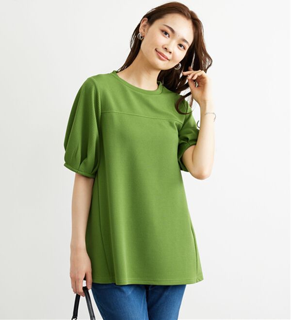 BELLUNA（ベルーナ）の「ポコポコ素材ふんわり袖チュニック（チュニック）」｜詳細画像