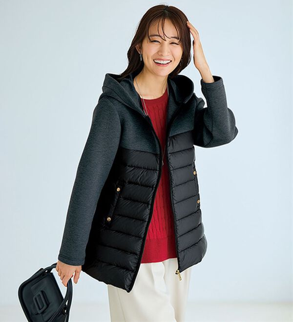 FuwairLight】異素材切替軽量ダウンジャケット - ベルーナ