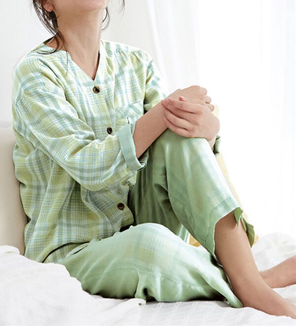 LAVIENNE（ラヴィエンヌ）の「【オーガニックコットン使用】綿１００％Ｗガーゼのルームパジャマ（パジャマ・ルームウェア）」｜詳細画像