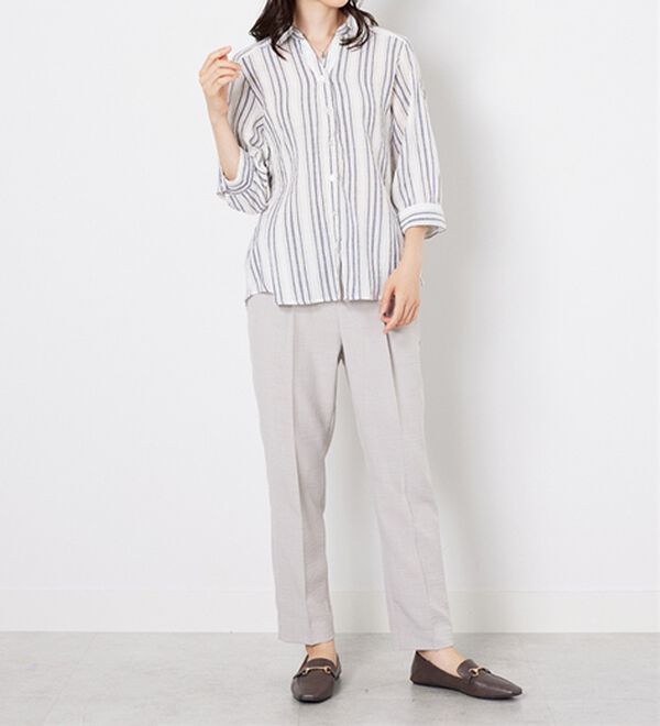 BELLUNA（ベルーナ）の「スキッパー衿ぽこぽこ素材ブラウス（ブラウス）」｜詳細画像