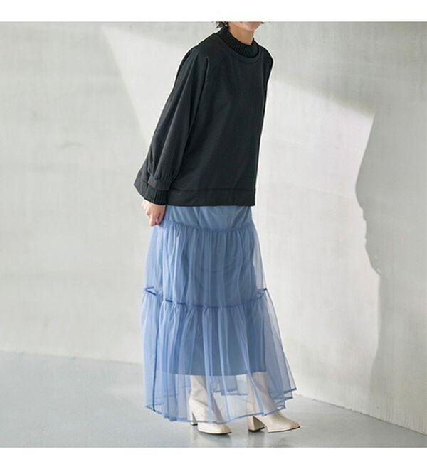 RANAN（ラナン）の「裏起毛！毛玉になりにくい！ニット切替プルオーバー（カットソー）」｜詳細画像