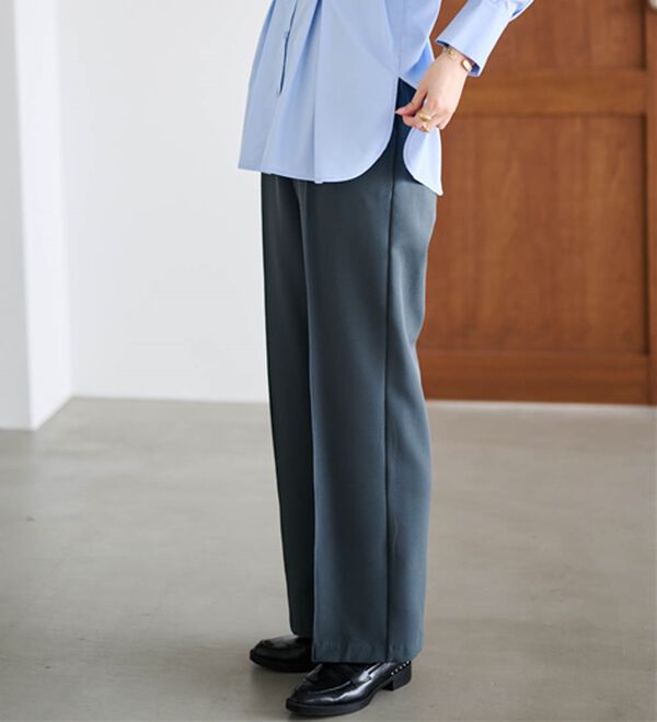 RANAN（ラナン）の「裏起毛美脚シルエットピンタックワイドパンツ（フルレングスパンツ）」｜詳細画像