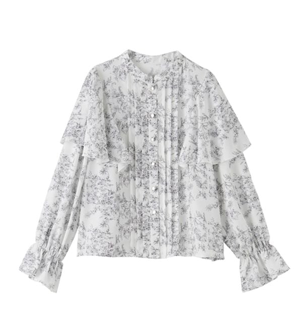 RANAN（ラナン）の「ピンタックフレアー長袖ブラウス（ブラウス）」｜詳細画像