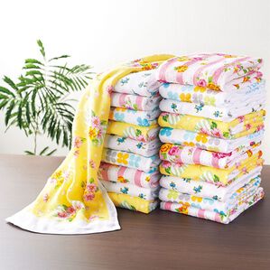 お買得 花柄フェイスタオル20枚組 - ベルーナ【公式】