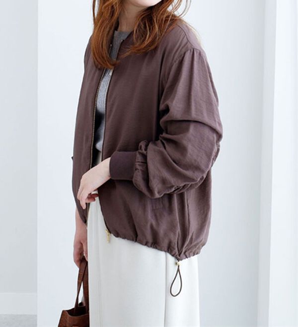 BELLUNA（ベルーナ）の「袖シャーリングデザインシアーブルゾン（ブルゾン）」｜詳細画像