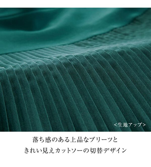 BELLUNA（ベルーナ）の「カットソー&times;プリーツ切替プルオーバー（カットソー）」｜詳細画像