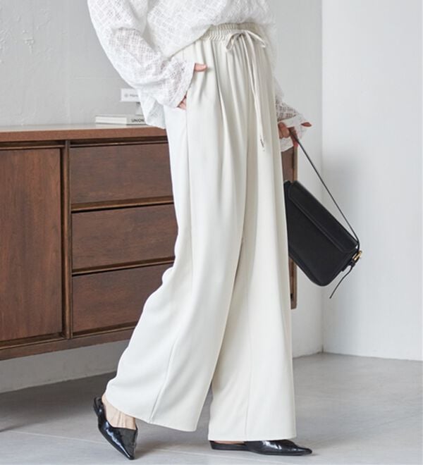 RANAN（ラナン）の「ひんやり！とろみ2タック体型カバーパンツ（フルレングスパンツ）」｜詳細画像