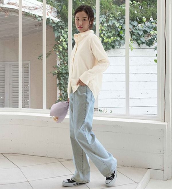 CHAN ME（チャンミ）の「ドビーストライプシャツ（シャツ）」｜詳細画像