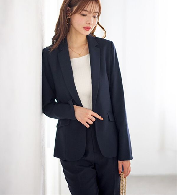 GeeRA（ジーラ）の「【2点セット】選べるボトム！洗えて型くずれしないパンツスーツセット（パンツスーツ）」｜詳細画像